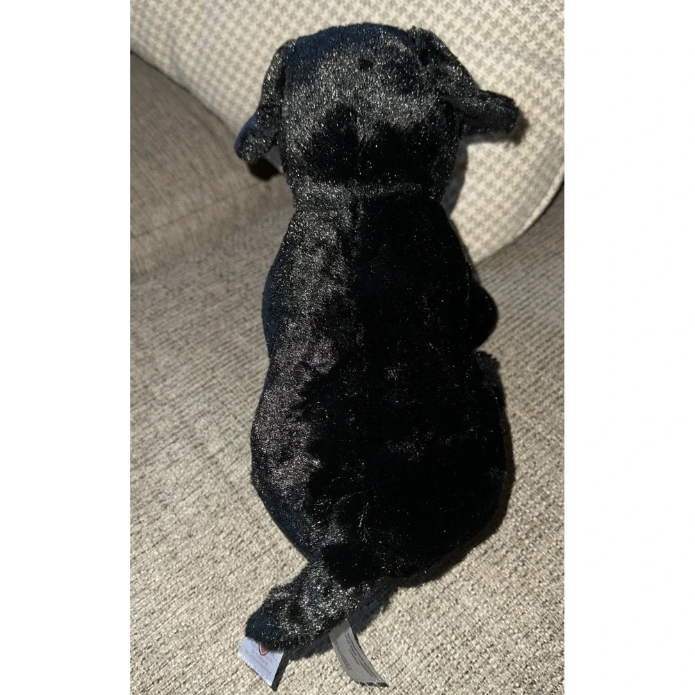 Melissa & Doug Black Lab Puppy Dog Plush Labrador Stuffed Animal Pink Tongue 10